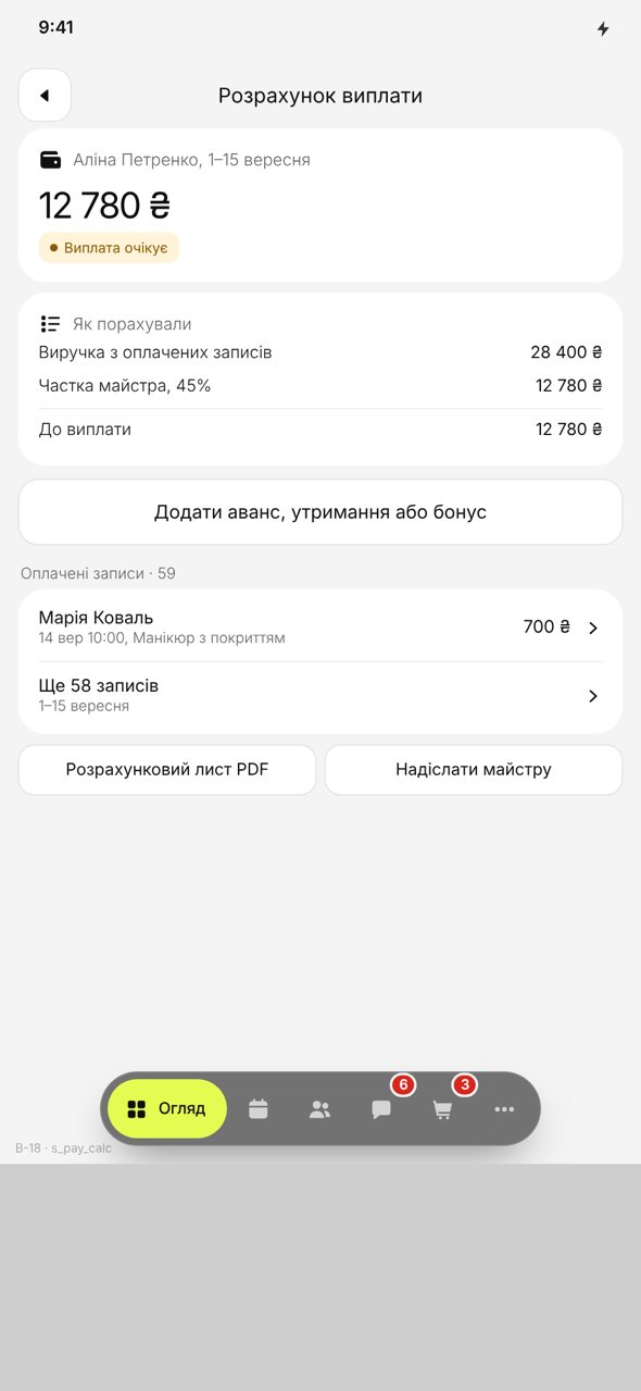 Розрахунок виплати